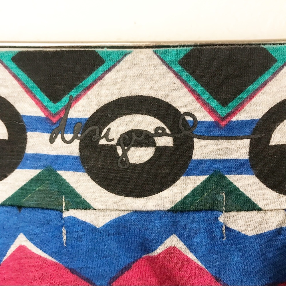 DESIGUAL | Gray Multi Color Cotton Skirt Medium - Picture 6 of 8